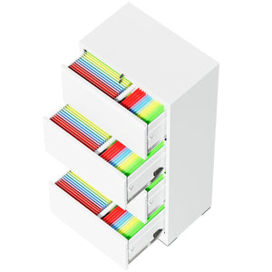 English Elm 4 Drawer Lateral Steel Filing Cabinet with Lock for Home Office Document Storage White T2398P507526