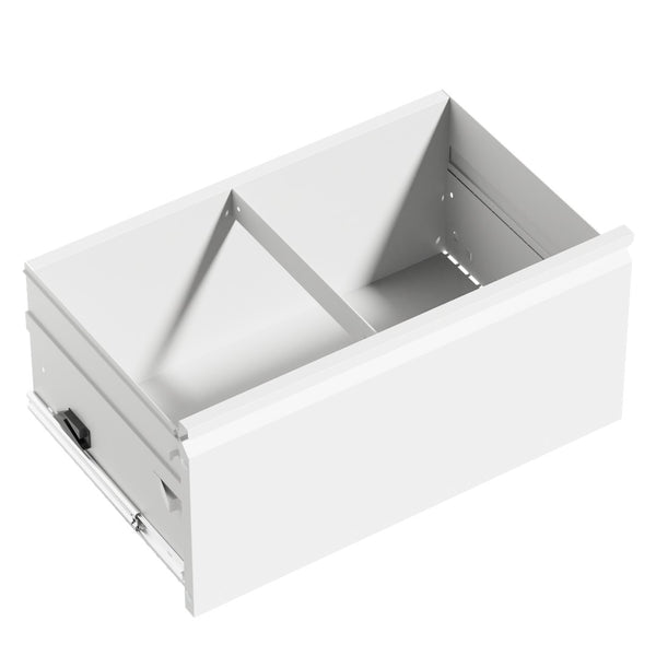 English Elm 4 Drawer Lateral Steel Filing Cabinet with Lock for Home Office Document Storage White T2398P507526