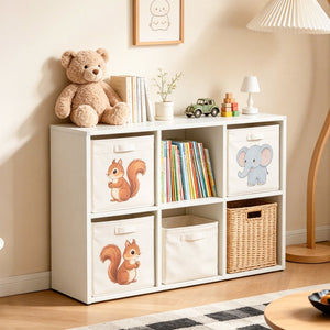 English Elm Book Shelf Six Cube Metal Organizer Matte White Grid Storage for Home Office T2398P511727