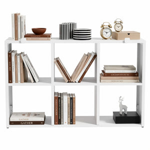 English Elm Book Shelf Six Cube Metal Organizer Matte White Grid Storage for Home Office T2398P511727