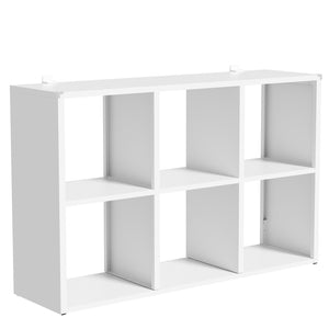 English Elm Book Shelf Six Cube Metal Organizer Matte White Grid Storage for Home Office T2398P511727