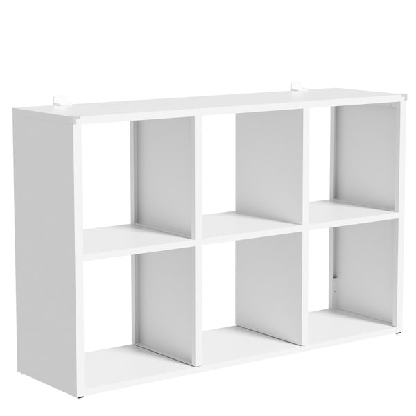 English Elm Book Shelf Six Cube Metal Organizer Matte White Grid Storage for Home Office T2398P511727