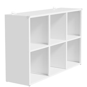 English Elm Book Shelf Six Cube Metal Organizer Matte White Grid Storage for Home Office T2398P511727
