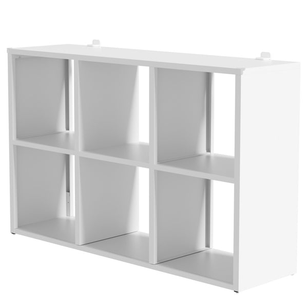 English Elm Book Shelf Six Cube Metal Organizer Matte White Grid Storage for Home Office T2398P511727