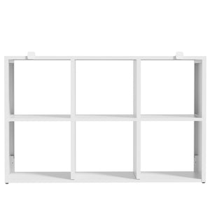 English Elm Book Shelf Six Cube Metal Organizer Matte White Grid Storage for Home Office T2398P511727