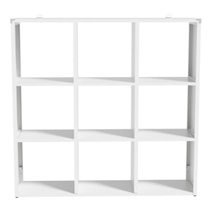 English Elm Book Shelf Metal 9 Cube Organizer Matte White Storage for Living Room or Office T2398P511728
