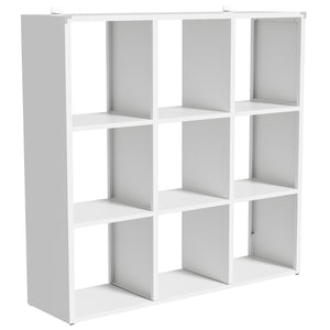 English Elm Book Shelf Metal 9 Cube Organizer Matte White Storage for Living Room or Office T2398P511728