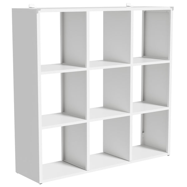 English Elm Book Shelf Metal 9 Cube Organizer Matte White Storage for Living Room or Office T2398P511728