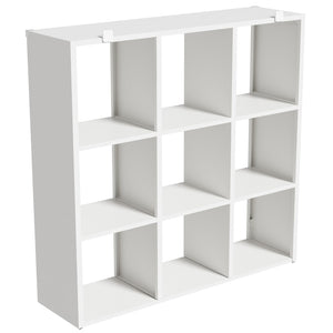 English Elm Book Shelf Metal 9 Cube Organizer Matte White Storage for Living Room or Office T2398P511728
