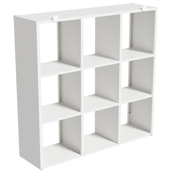 English Elm Book Shelf Metal 9 Cube Organizer Matte White Storage for Living Room or Office T2398P511728