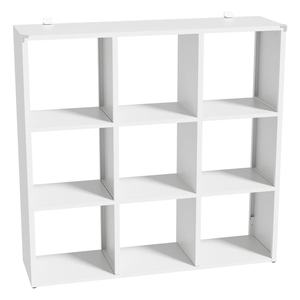 English Elm Book Shelf Metal 9 Cube Organizer Matte White Storage for Living Room or Office T2398P511728