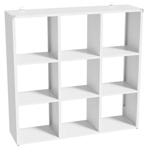 English Elm Book Shelf Metal 9 Cube Organizer Matte White Storage for Living Room or Office T2398P511728