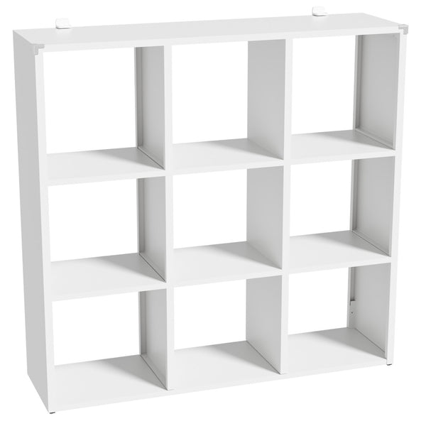 English Elm Book Shelf Metal 9 Cube Organizer Matte White Storage for Living Room or Office T2398P511728