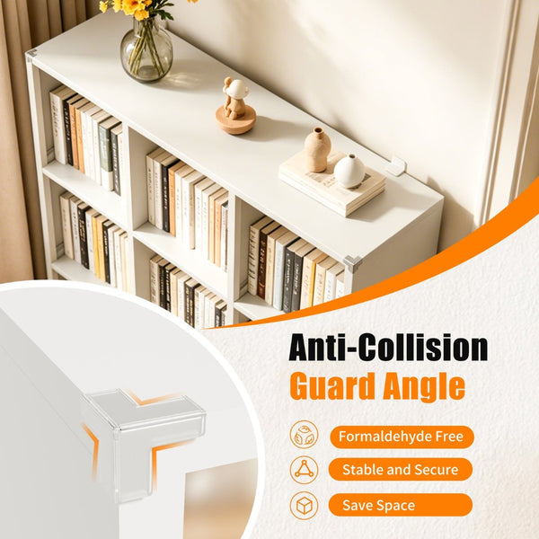 English Elm Book Shelf Metal 9 Cube Organizer Matte White Storage for Living Room or Office T2398P511728