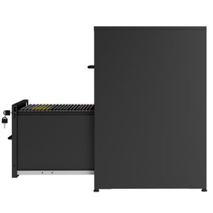 English Elm 2 Drawer Locking Steel Vertical File Cabinet for Under Desk Home Office Storage Black Without Wheels T2398P544576