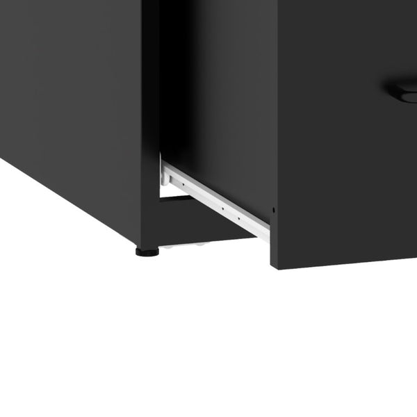 English Elm 2 Drawer Locking Steel Vertical File Cabinet for Under Desk Home Office Storage Black Without Wheels T2398P544576
