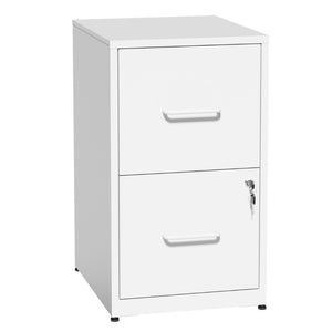 English Elm 2 Drawer Locking Steel Vertical File Cabinet for Under Desk Home Office Storage White Without Wheels T2398P544577