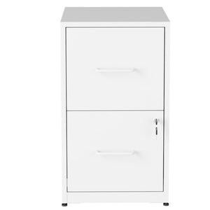 English Elm 2 Drawer Locking Steel Vertical File Cabinet for Under Desk Home Office Storage White Without Wheels T2398P544577