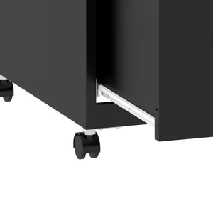 English Elm 2 Drawer Locking Steel Vertical File Cabinet for Under Desk Home Office Storage Black With Wheels T2398P544578