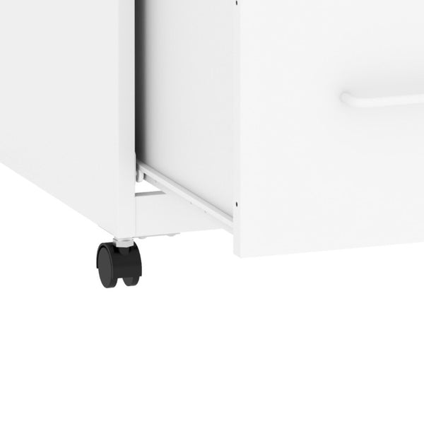 English Elm 2 Drawer Locking Steel Vertical File Cabinet for Under Desk Home Office Storage White With Wheels T2398P544579