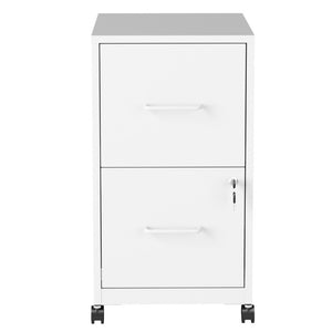 English Elm 2 Drawer Locking Steel Vertical File Cabinet for Under Desk Home Office Storage White With Wheels T2398P544579