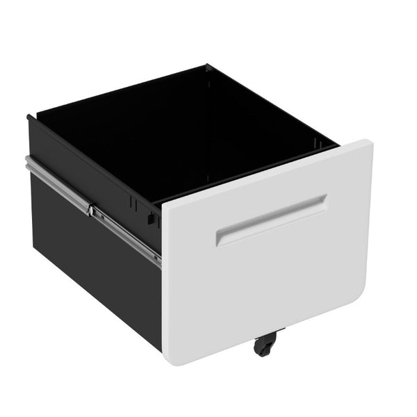 English Elm 2 Drawer Rolling Steel File Cabinet Locking Mobile Office Storage Under Desk White T2398P544580