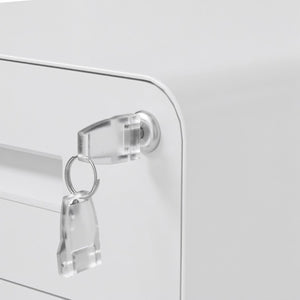 English Elm 2 Drawer Rolling Steel File Cabinet Locking Mobile Office Storage Under Desk White T2398P544580