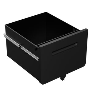 English Elm 2 Drawer Rolling Steel File Cabinet Locking Mobile Office Storage Under Desk Black T2398P544581