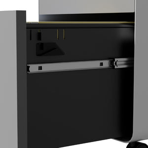 English Elm 3 Drawer Rolling Steel File Cabinet Locking Mobile Office Storage on Silent Casters White+Gray T2398P544583
