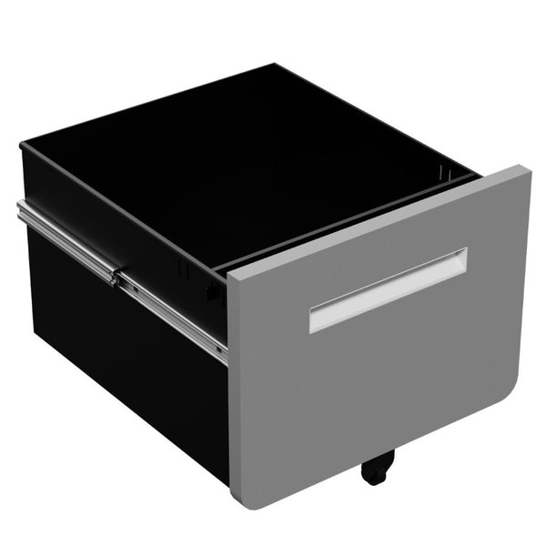 English Elm 3 Drawer Rolling Steel File Cabinet Locking Mobile Office Storage on Silent Casters White+Gray T2398P544583
