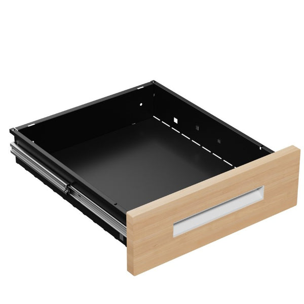 English Elm 3 Drawer Rolling Steel File Cabinet Locking Mobile Office Storage on Silent Casters White+Oak T2398P544584