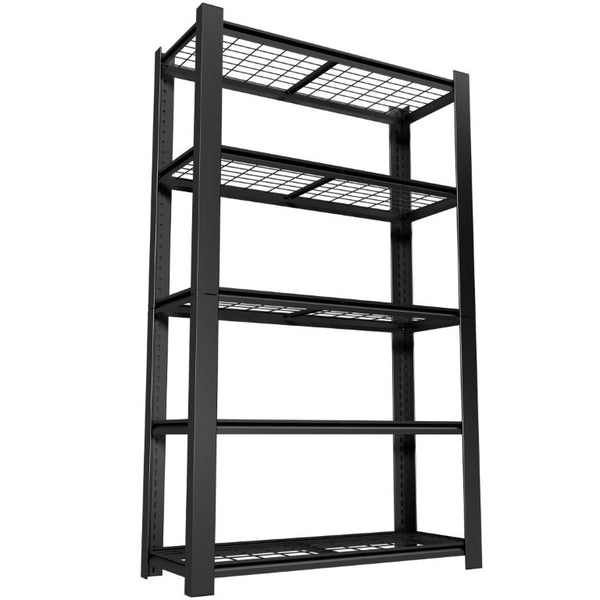 English Elm 78H Five Tier Steel Wire Shelving Unit Heavy Duty Garage Pantry Storage Rack Black T2398P544588