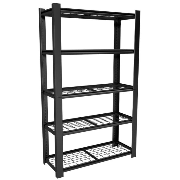 English Elm 78H Five Tier Steel Wire Shelving Unit Heavy Duty Garage Pantry Storage Rack Black T2398P544588