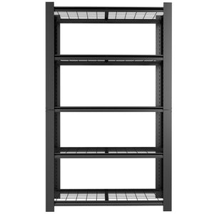 English Elm 78H Five Tier Steel Wire Shelving Unit Heavy Duty Garage Pantry Storage Rack Black T2398P544588