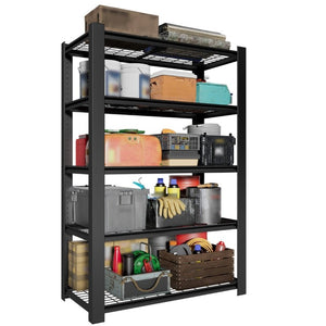 English Elm 72H Five Tier Heavy Duty Steel Wire Shelving Rack for Pantry Garage and Kitchen T2398P544589
