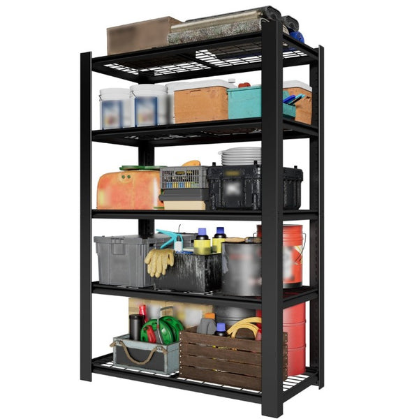 English Elm 72H Five Tier Heavy Duty Steel Wire Shelving Rack for Pantry Garage and Kitchen T2398P544589