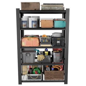 English Elm 72H Five Tier Heavy Duty Steel Wire Shelving Rack for Pantry Garage and Kitchen T2398P544589