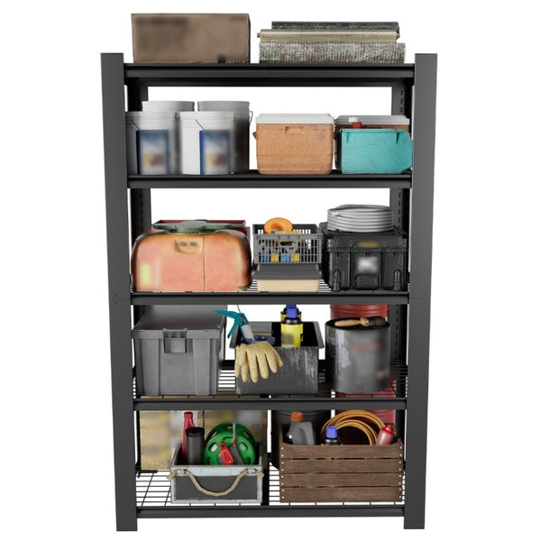 English Elm 72H Five Tier Heavy Duty Steel Wire Shelving Rack for Pantry Garage and Kitchen T2398P544589