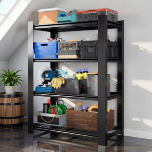 English Elm 60H Four Tier Heavy Duty Steel Mesh Shelving Unit Pantry Garage Kitchen Storage Rack T2398P544590