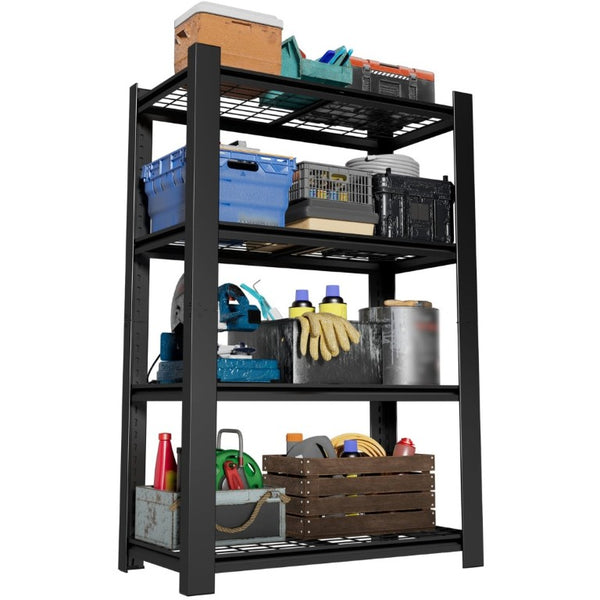 English Elm 60H Four Tier Heavy Duty Steel Mesh Shelving Unit Pantry Garage Kitchen Storage Rack T2398P544590