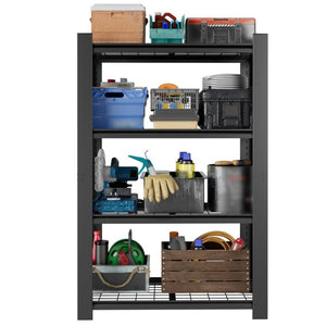 English Elm 60H Four Tier Heavy Duty Steel Mesh Shelving Unit Pantry Garage Kitchen Storage Rack T2398P544590
