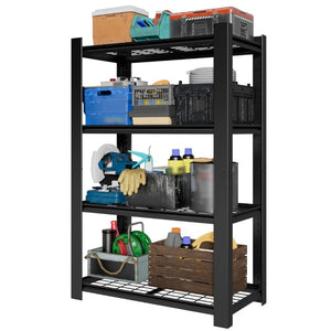 English Elm 60H Four Tier Heavy Duty Steel Mesh Shelving Unit Pantry Garage Kitchen Storage Rack T2398P544590
