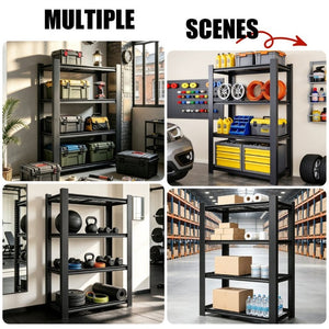 English Elm 60H Four Tier Heavy Duty Steel Mesh Shelving Unit Pantry Garage Kitchen Storage Rack T2398P544590