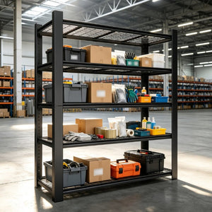 English Elm 72H Five Tier Steel Wire Shelving Rack 3000 Lb Capacity Pantry Garage Storage T2398P544591