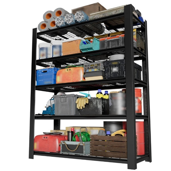 English Elm 72H Five Tier Steel Wire Shelving Rack 3000 Lb Capacity Pantry Garage Storage T2398P544591