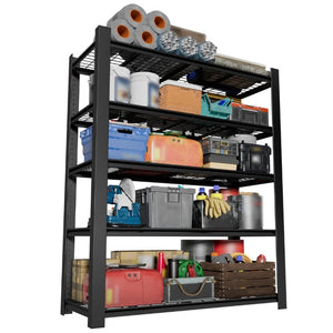 English Elm 72H Five Tier Steel Wire Shelving Rack 3000 Lb Capacity Pantry Garage Storage T2398P544591