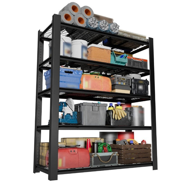 English Elm 72H Five Tier Steel Wire Shelving Rack 3000 Lb Capacity Pantry Garage Storage T2398P544591