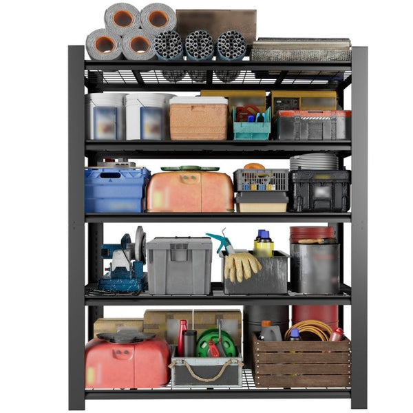 English Elm 72H Five Tier Steel Wire Shelving Rack 3000 Lb Capacity Pantry Garage Storage T2398P544591