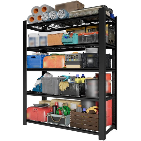 English Elm 72H Five Tier Steel Wire Shelving Rack 3000 Lb Capacity Pantry Garage Storage T2398P544591