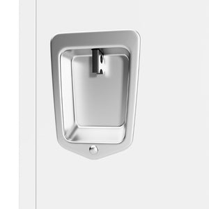 English Elm 55 Inch Steel Vertical Wardrobe Locker with Ventilated Door Lock and Side Hooks for Bedroom White T2398P544593